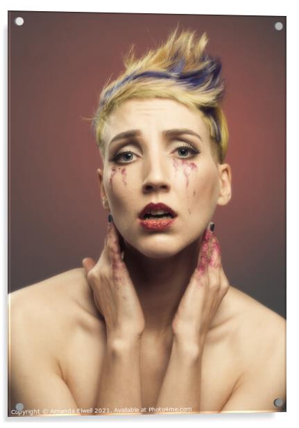 Glitter Tear Creative Make Up Acrylic by Amanda Elwell