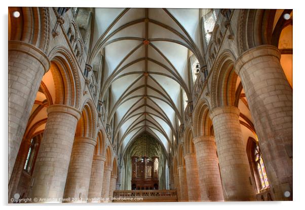 Archways At Gloucester Cathedral Acrylic by Amanda Elwell