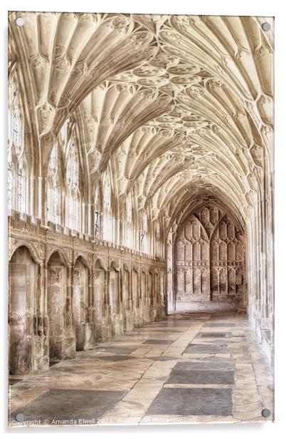 Gloucester Cathedral Cloisters Acrylic by Amanda Elwell