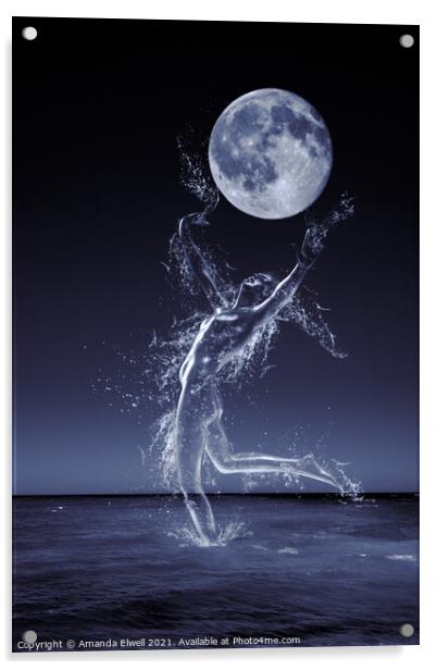 Dancer In Moonlight Acrylic by Amanda Elwell