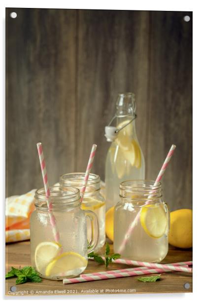 Vintage Lemon Drinks Acrylic by Amanda Elwell