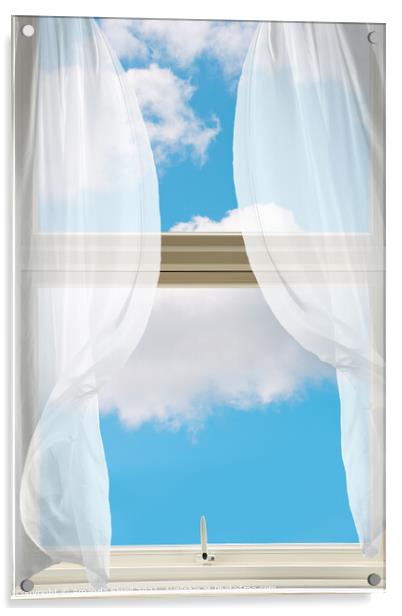 Billowing Voile Curtains Acrylic by Amanda Elwell