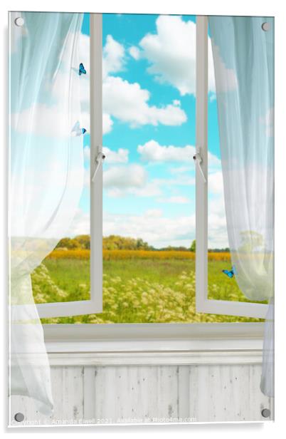 Open Country Window Acrylic by Amanda Elwell