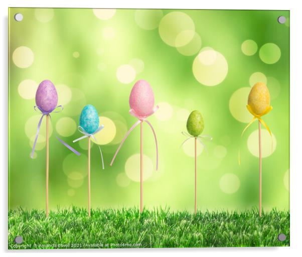 Easter Eggs Acrylic by Amanda Elwell