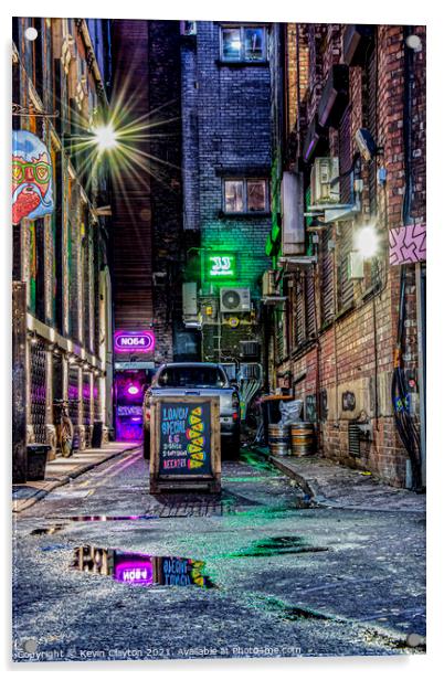 Manchester Back Street Acrylic by Kevin Clayton