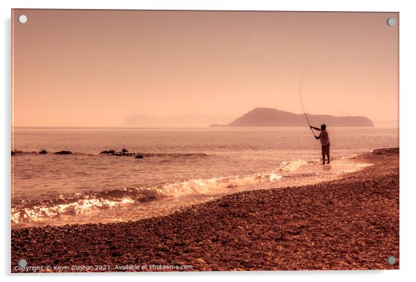 Beach Fishing Acrylic by Kevin Clayton