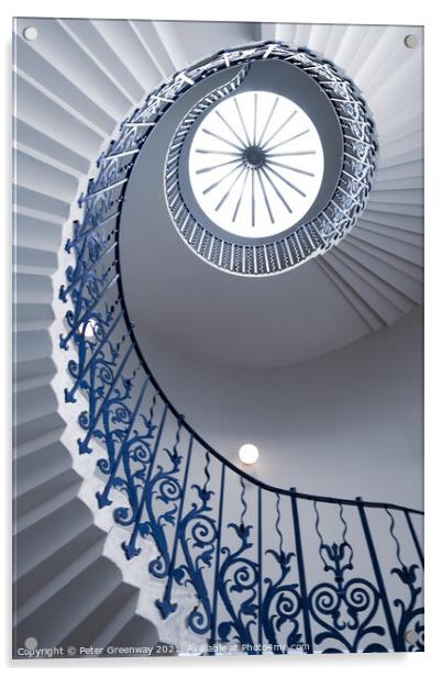 Tulip Spiral Staircase, Queen's House In Greenwich Acrylic by Peter Greenway