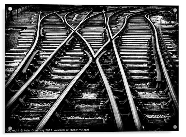 Railway Shunting Yard Tracks Acrylic by Peter Greenway