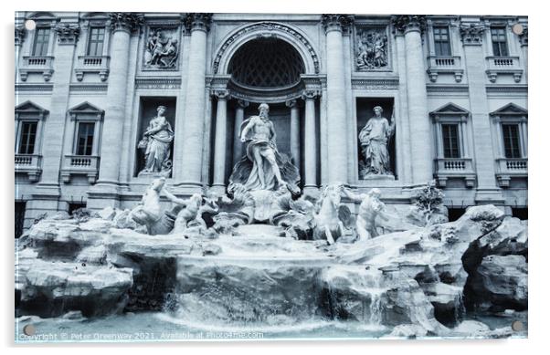 The Trevi Fountain, Rome, Italy Acrylic by Peter Greenway