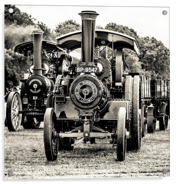 Burrell Road Locomotive at Bloxham Steam Rally Acrylic by Peter Greenway