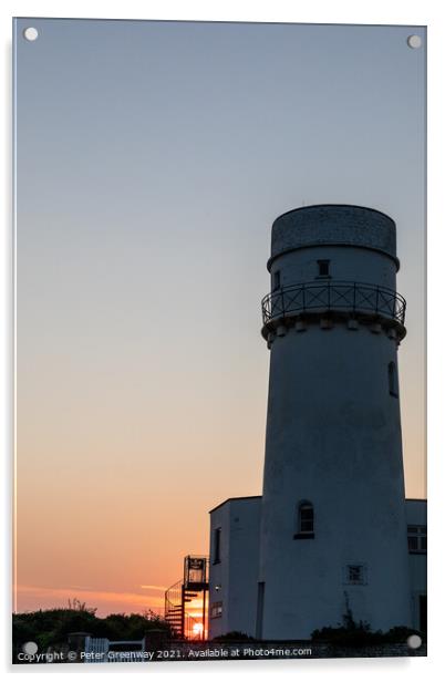 The Lighthouse In Old Hunstanton At Sunset Acrylic by Peter Greenway