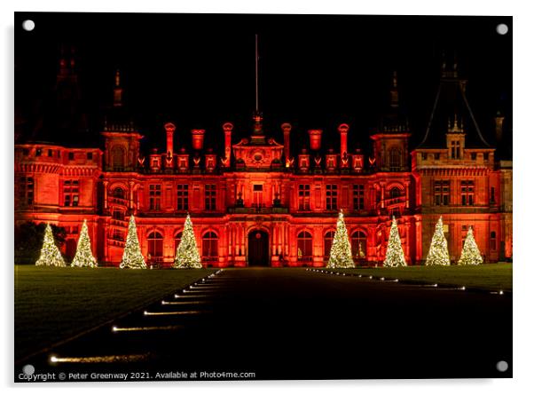 The Manor At Waddesdon Illuminated For Christmas With Winter Lights Acrylic by Peter Greenway
