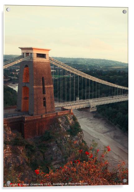 Clifton Suspension Bridge Tower, Avon Acrylic by Peter Greenway