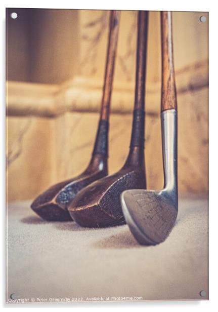 Vintage Golf Clubs Acrylic by Peter Greenway