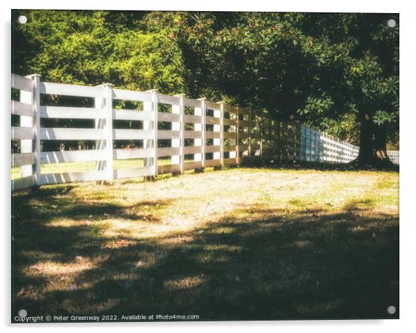 19th Century Plantation Fencing In Tennessee Acrylic by Peter Greenway