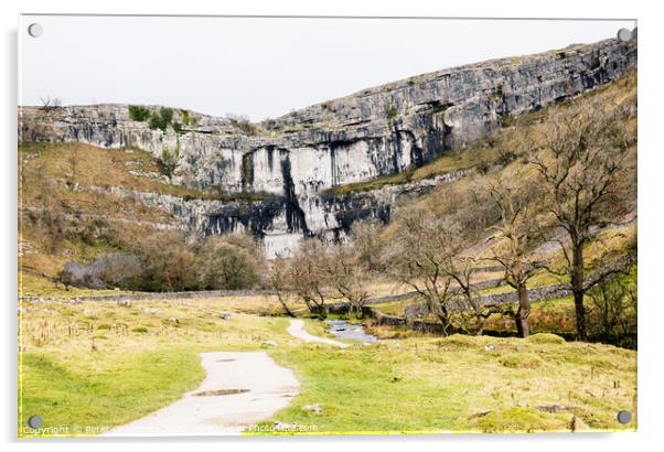 Malham Cove in Winter, North Yorkshire Acrylic by Peter Greenway
