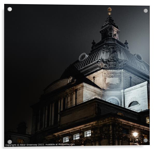 Methodist Central Hall, London Illuminated At Night Acrylic by Peter Greenway