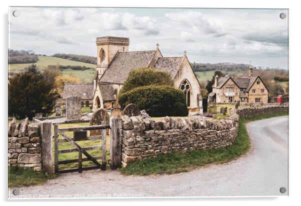 The Quintessential English Village Of Snowshill In The Cotswolds Acrylic by Peter Greenway