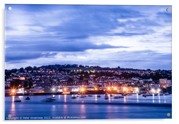 Teignmouth From Shaldon Beach In Long Exposure Acrylic by Peter Greenway