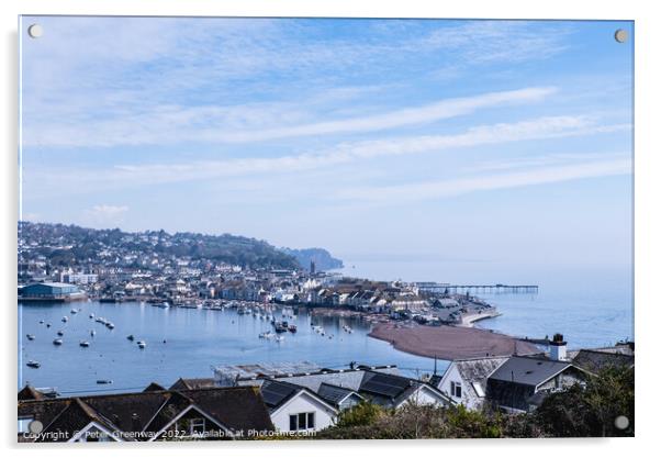 Teignmouth From Shaldon's Botanic Garden Acrylic by Peter Greenway