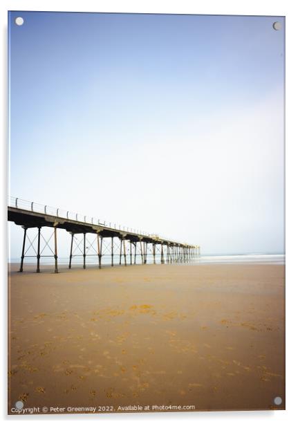 The Pier At Saltburn-by-the-Sea On The North Yorkshire Coast On  Acrylic by Peter Greenway