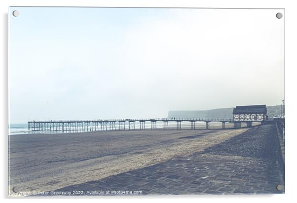 The Pier At Saltburn-by-the-Sea On The North Yorkshire Coast On  Acrylic by Peter Greenway