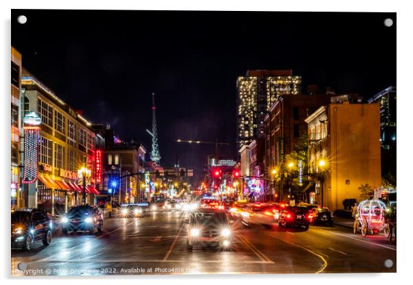 Jumping Downtown Nashville, Tennessee On A Saturday Night Acrylic by Peter Greenway