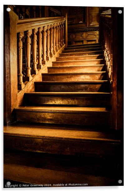Historical Wooden Staircase Acrylic by Peter Greenway