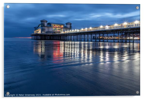 Long Exposure Of Weston-super-Mare Pier With Refle Acrylic by Peter Greenway