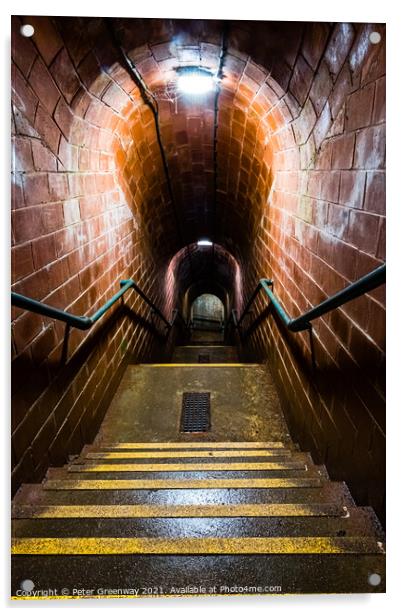 The Smugglers Tunnel At The Ness, In Shaldon, Devo Acrylic by Peter Greenway