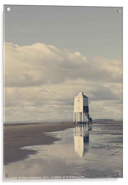 Burnham-on-Sea Low Lighthouse In Long Exposure Acrylic by Peter Greenway