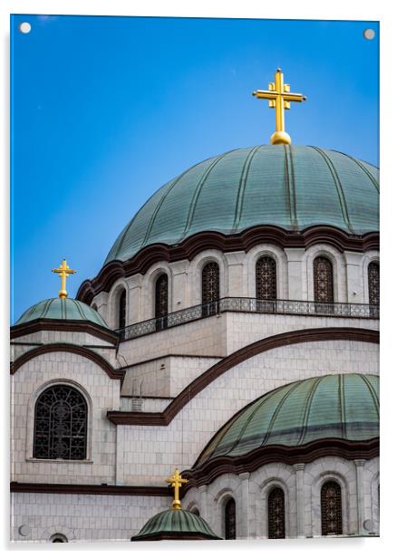 Saint Sava Orthodox Christian church in Belgrade, capital of Serbia Acrylic by Mirko Kuzmanovic
