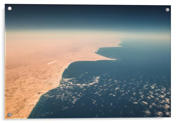 Aerial view of Mediterranean coast of Egypt where Sahara meets the sea Acrylic by Mirko Kuzmanovic