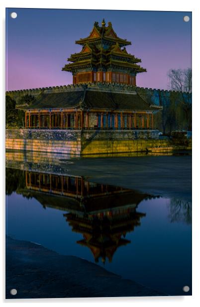 Northwestern tower of the Forbidden City Palace Museum in Beijing, China Acrylic by Mirko Kuzmanovic