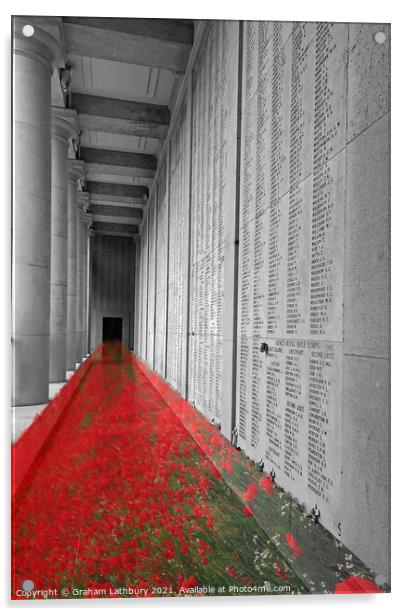 Menin Gate Memorial; We Will Remember Them Acrylic by Graham Lathbury