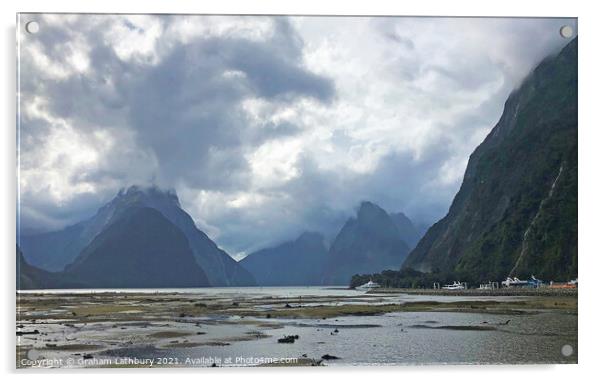 Milford Sound New Zealand Acrylic by Graham Lathbury