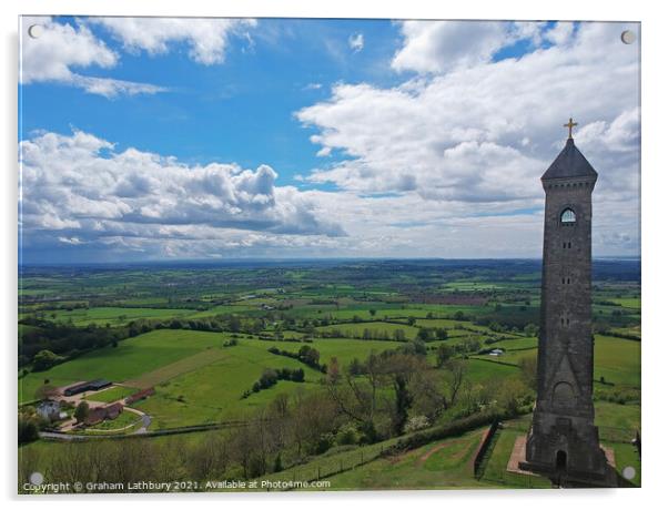 Tyndale Monument, Nibley, Cotswolds Acrylic by Graham Lathbury