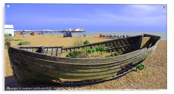 Old Fishing Boat, Brighton Beach Acrylic by Graham Lathbury