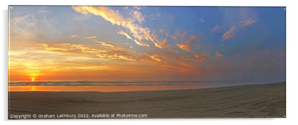 New Zealand Beach Sunset Acrylic by Graham Lathbury