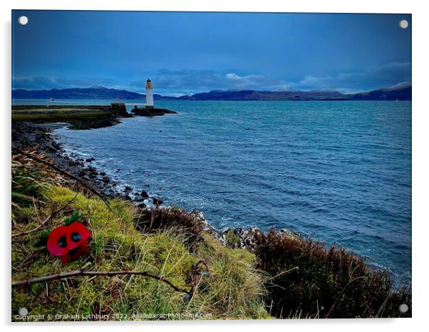 Poppies at Rubha Nan Gall Lighthouse Acrylic by Graham Lathbury