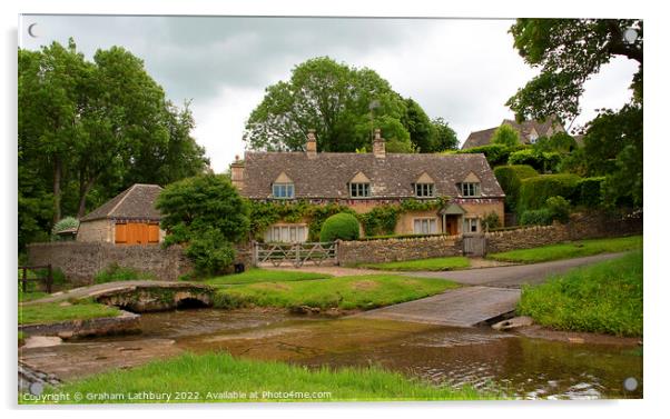 Upper Slaughter - Cotswolds Acrylic by Graham Lathbury