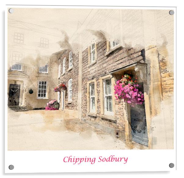 Chipping Sodbury Watercolour Acrylic by Graham Lathbury