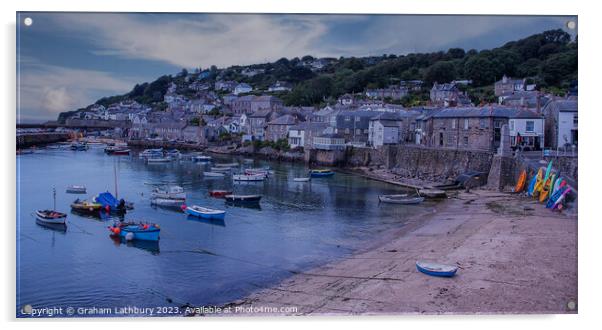 Mousehole Harbour Acrylic by Graham Lathbury