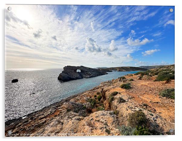 Blue Lagoon Comino, Malta Acrylic by Graham Lathbury