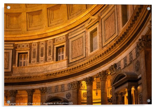 Interior of the Pantheon in Rome Acrylic by Stuart Chard