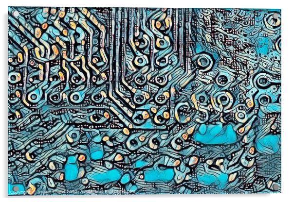 Abstract circuit Board Texture Acrylic by Stuart Chard