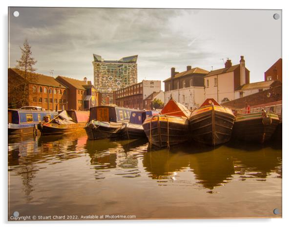 Birmingham canal Boats Acrylic by Stuart Chard