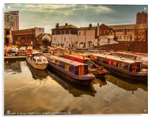 Birmingham Canal Boats Acrylic by Stuart Chard