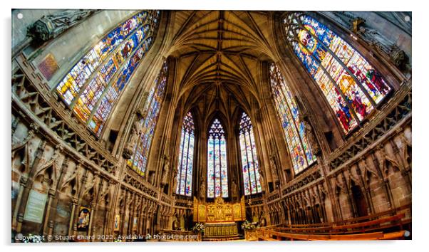 Lichfield cathedral Acrylic by Stuart Chard