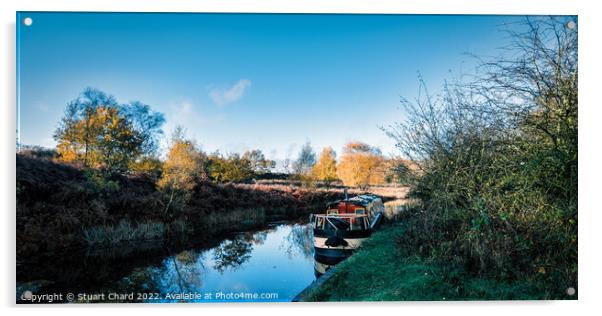 Canal narrowboat Acrylic by Stuart Chard
